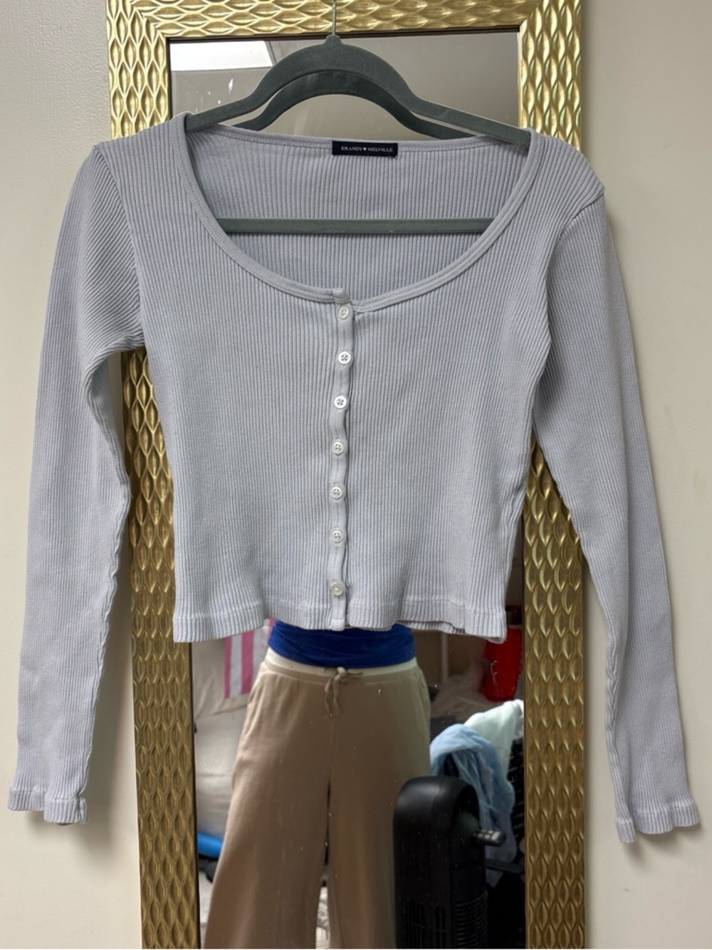 Brandy Melville Light Blue Ribbed Top - Picture 6 of 6